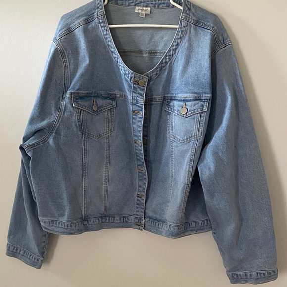 Avenue Jackets & Blazers - Avenue Light Blue Denim Jean Jacket